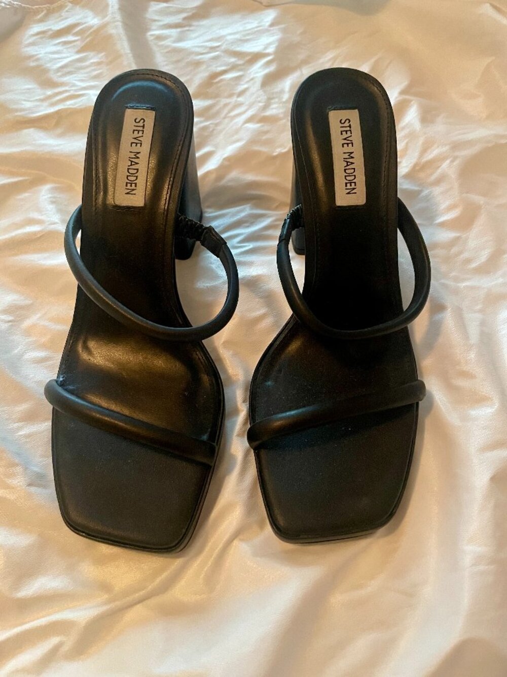 Steve Madden Black Strappy Heels - Size 8